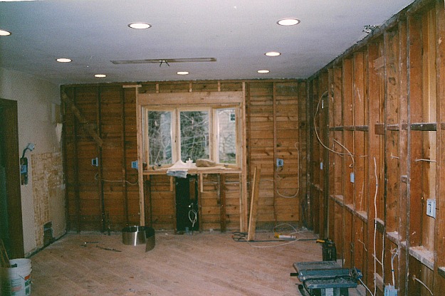 kitchen gutted to the studs